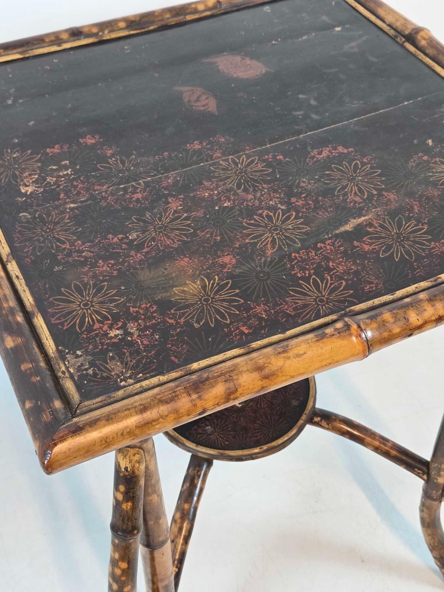 BAMBOO LACQUERED SQUARE SIDE TABLE - 9