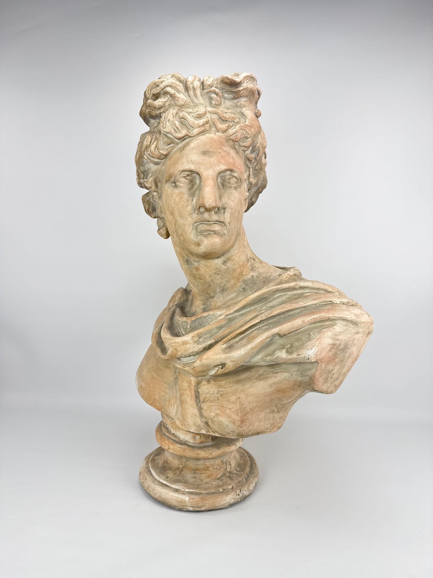 LARGE-SCALE NEOCLASSICAL COMPOSITE BUST OF THE APOLLO BELVEDERE (1 of 10)