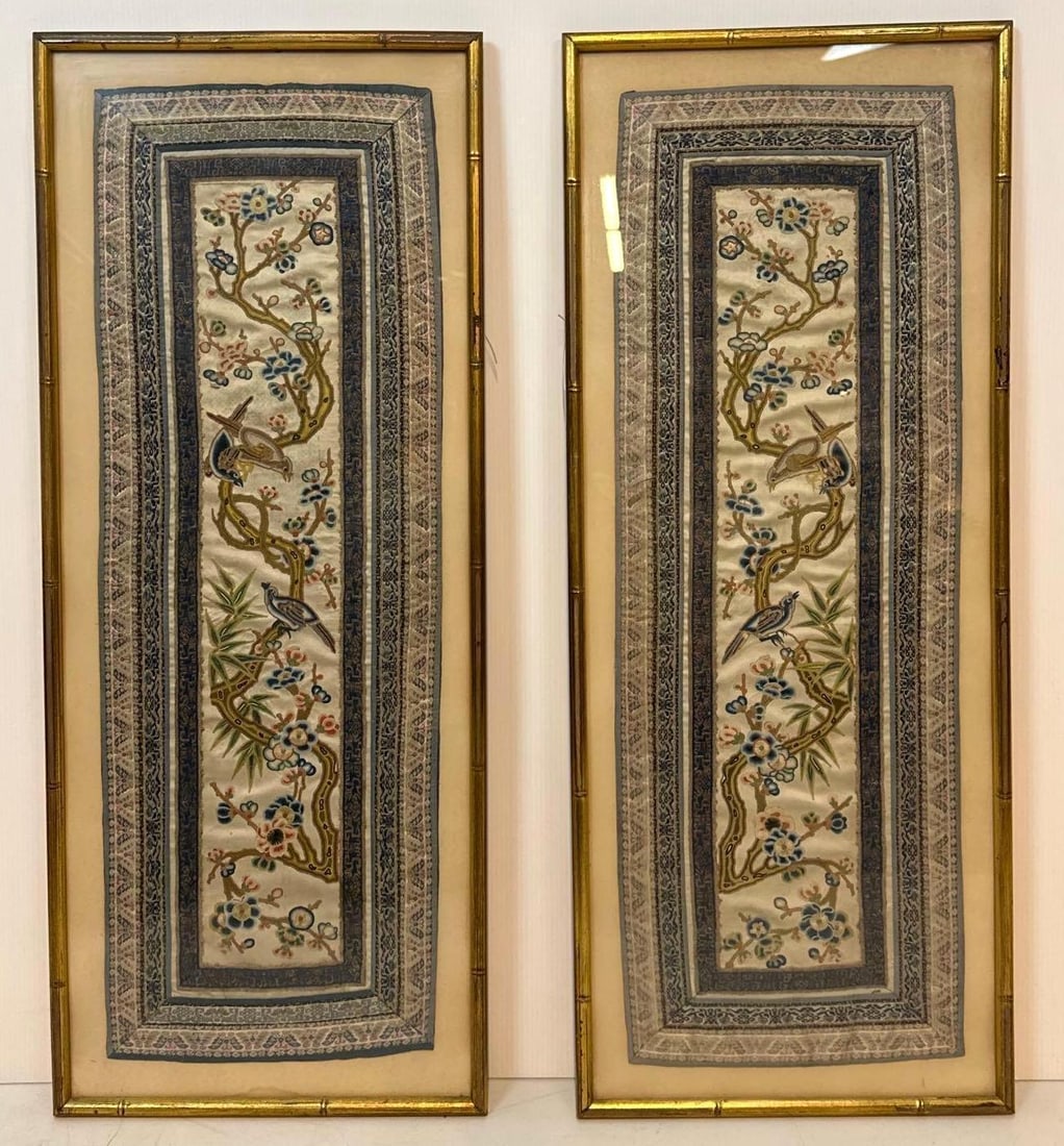EXCEPTIONAL PAIR OF ANTIQUE CHINESE SILK EMBROIDERY PANELS (1 of 11)