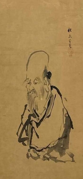 ANTIQUE JAPANESE SUMI-E INK ON PAPER SCROLL PAINTING OF FUKUROKUJU (1 of 12)