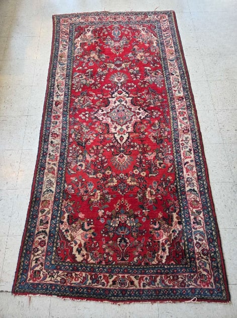 VINTAGE PERSIAN SAROUK HAND-KNOTTED WOOL RUNNER RUG (1 of 10)