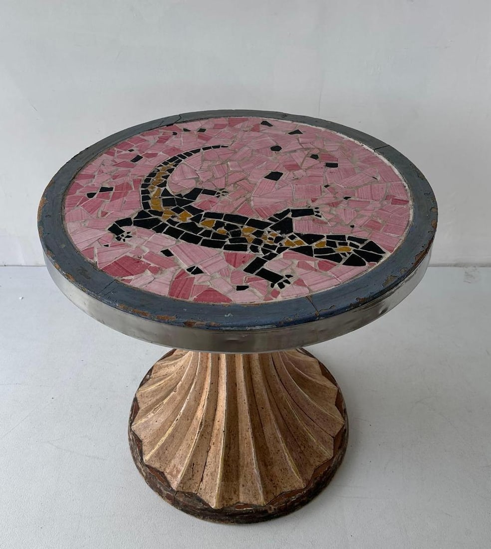 STUDIO ARTISAN SALAMANDER ALLIGATOR MOSAIC BISTRO TABLE (1 of 8)