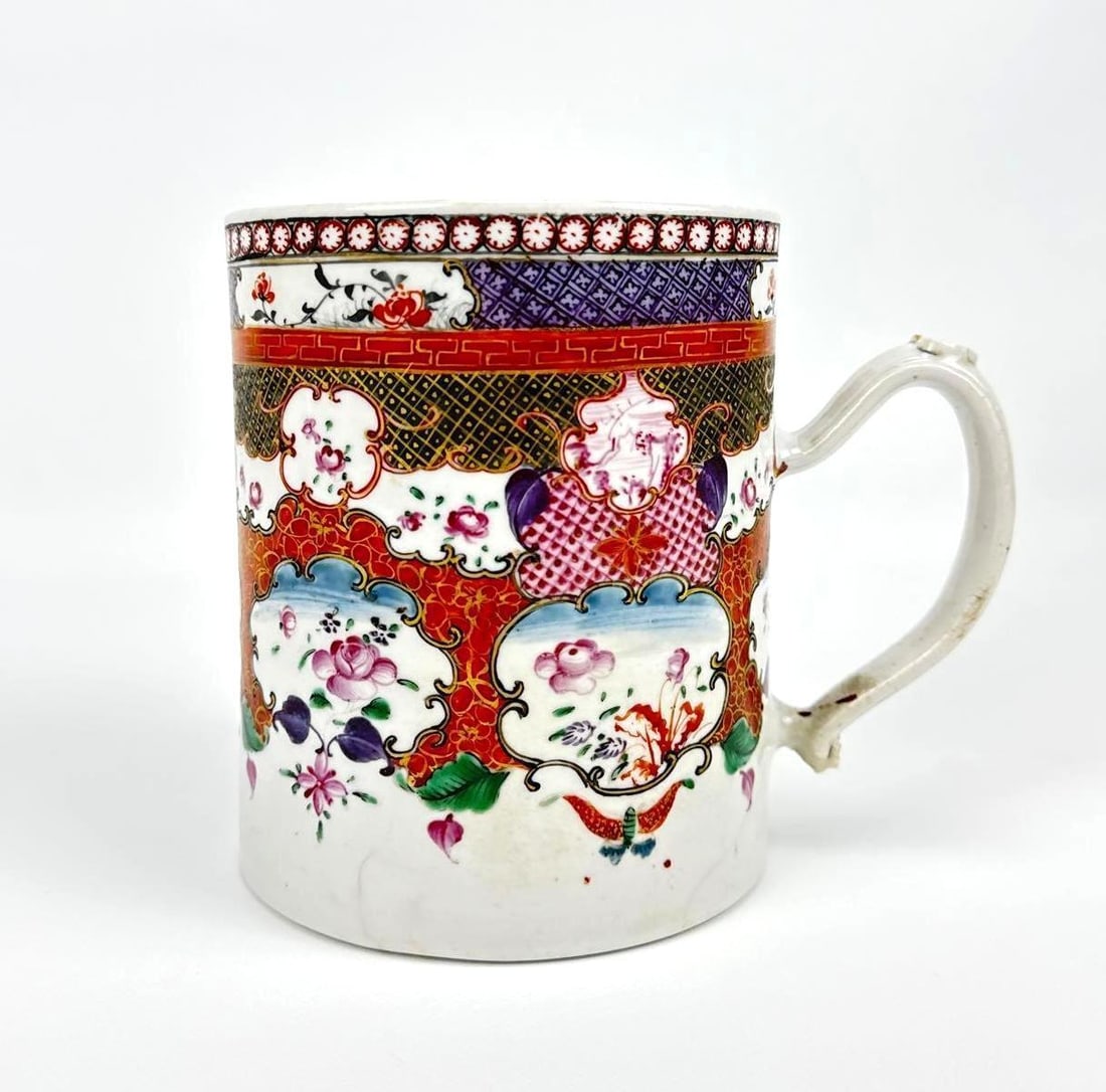 CHINESE EXPORT QIANLONG PORCELAIN MUG FAMILLE ROSE (1 of 10)