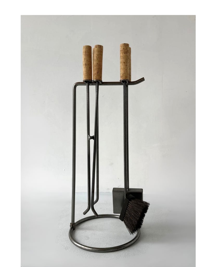 MID CENTURY MODERN STYLE CORK HANDLE FIREPLACE TOOLS (1 of 7)