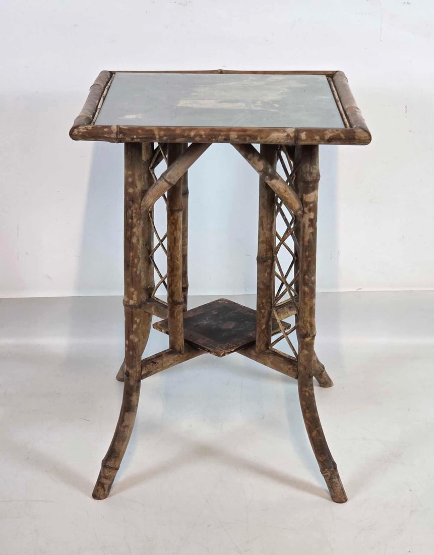 DISTRESSED ANGLO INDIAN STYLE BAMBOO SIDE TABLE (1 of 12)
