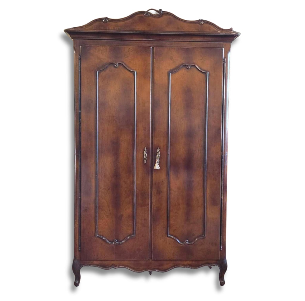 ITALIAN ABC CARPET AND HOME NEOCLASSICAL STYLE MAHOGANY ARMOIRE WARDROBE, BAKER STYLE (1 of 20)