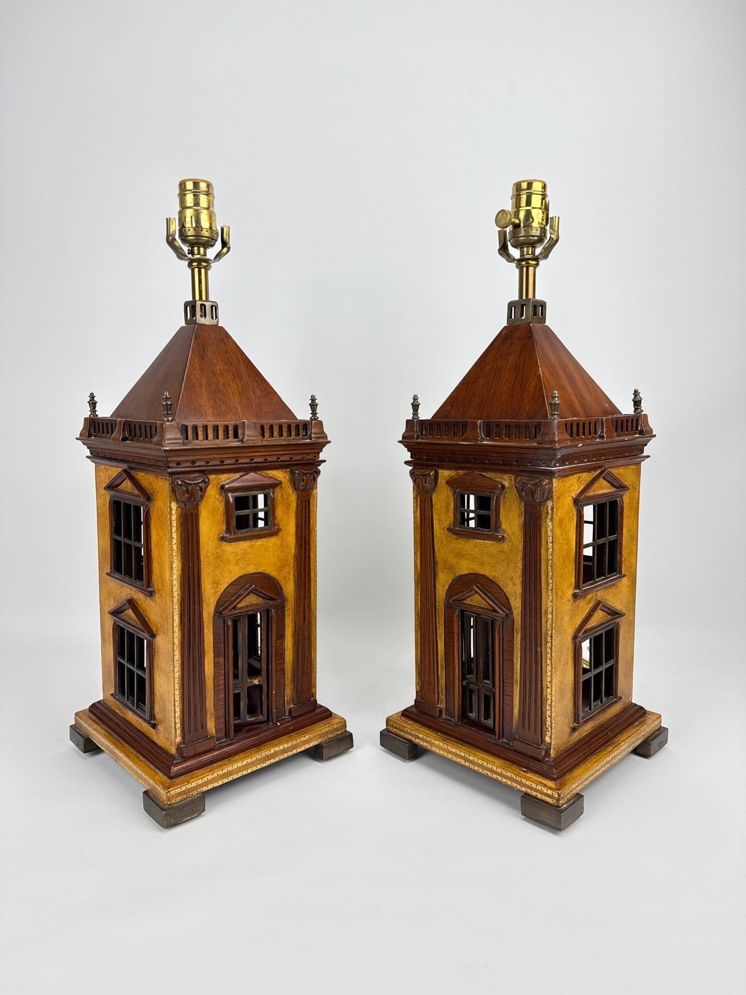 PAIR OF MAITLAND SMITH NEOCLASSICAL PALLADIAN VILLA ARCHITECTURAL LAMPS (1 of 12)