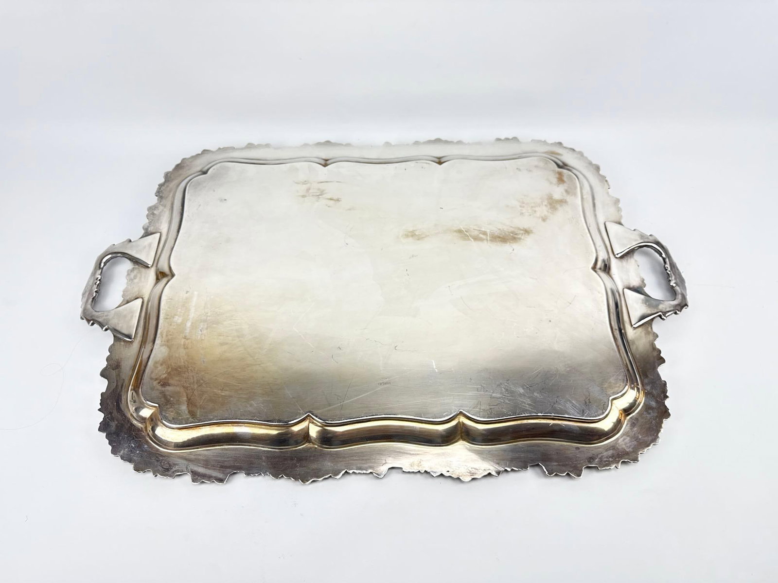 MAPPIN & WEBB SILVER PLATED RECTANGULAR DUAL-HANDLED SERVING TRAY - 6