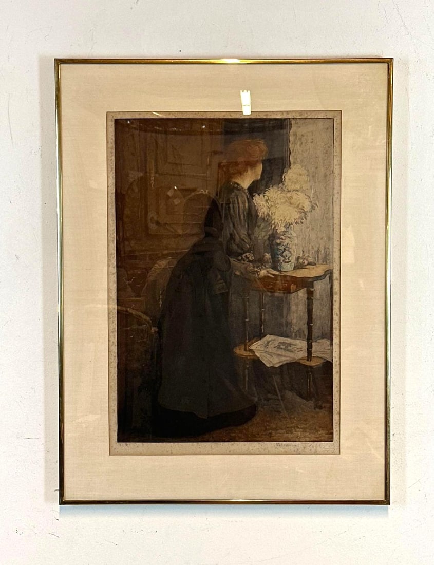 MANUEL ROBBE HAND TINTED ETCHING SIGNED - 3