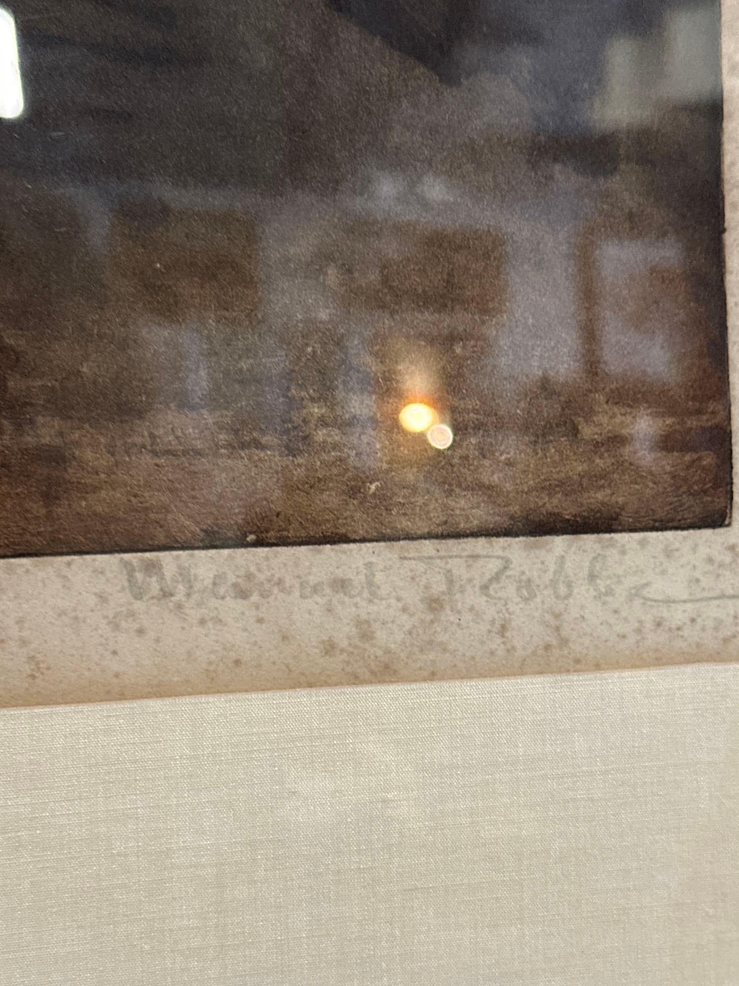 MANUEL ROBBE HAND TINTED ETCHING SIGNED - 5