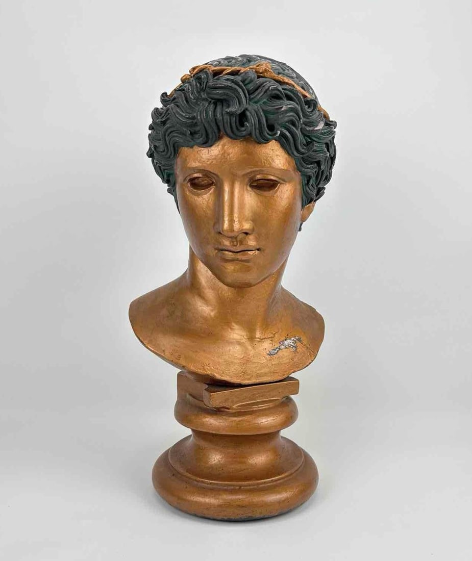 ALVA STUDIOS VINTAGE NEOCLASSICAL STYLE PAINTED BUST 1955 (1 of 11)