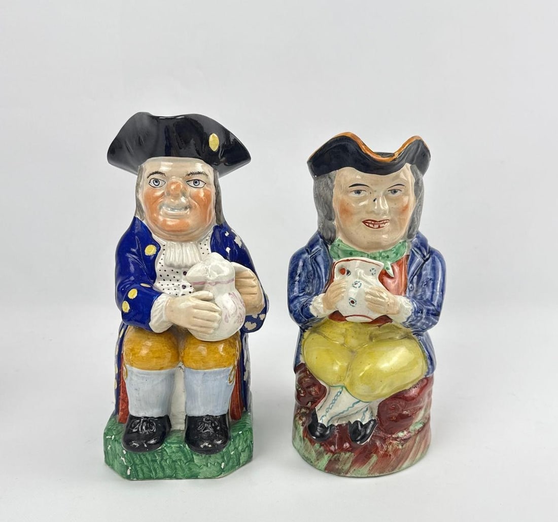 PAIR OF VINTAGE WOOD & SONS STAFFORDSHIRE TOBY MUGS (1 of 9)