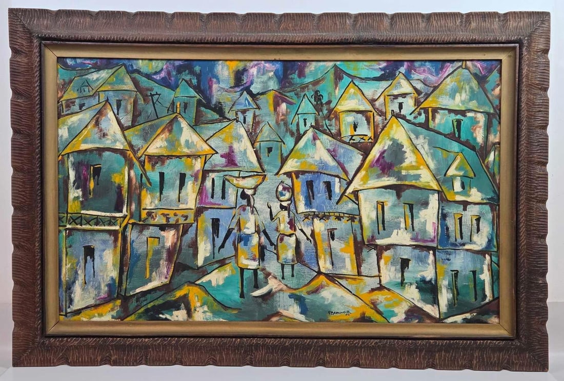 PAUL BEAUVOIR (HAITIAN, 1932-1972) SIGNED OIL ON BOARD PAINTING (1 of 10)