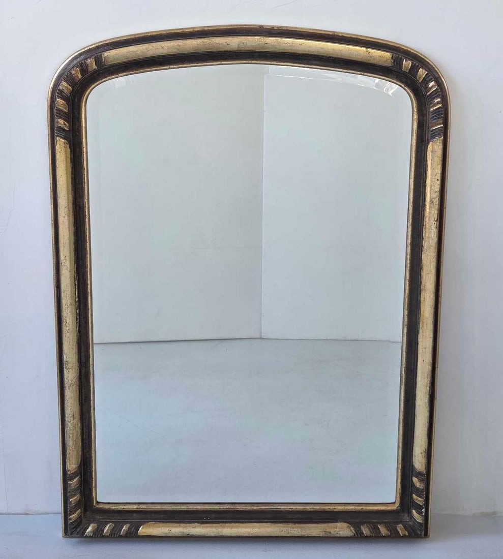 VINTAGE LA BARGE GILT AND PAINT DECORATED ARCH TOP MIRROR (1 of 11)