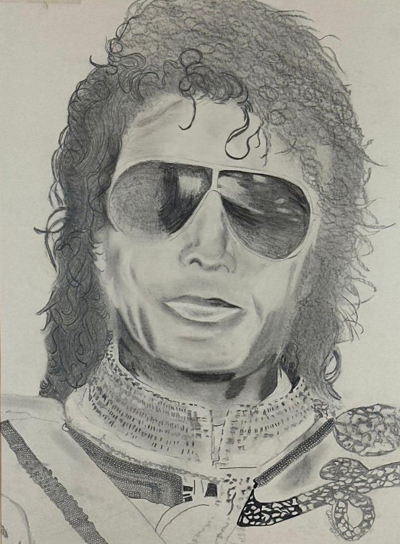LARGE PORTRAIT OF MICHAEL JACKSON DRAWING (1 of 7)