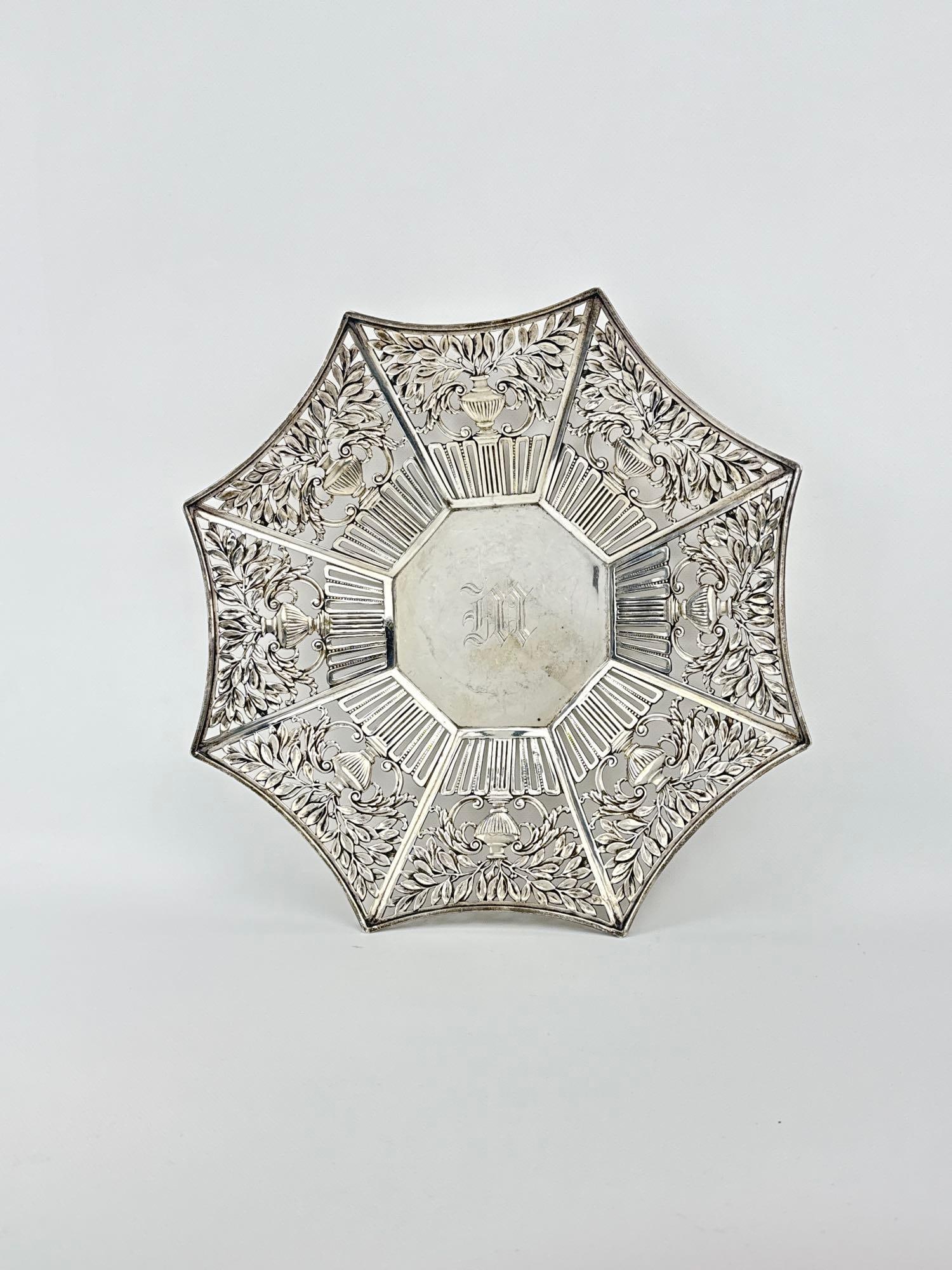 ANTIQUE STERLING SILVER PIERCED TRAY ALBERT J. GANNON (1 of 9)