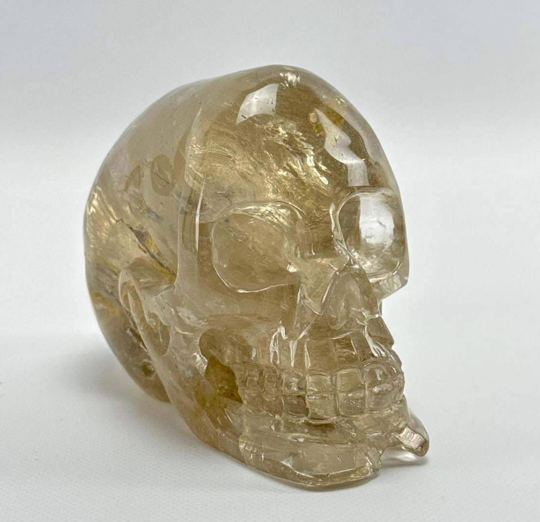 CARVED ROCK CRYSTAL SKULL SCULPTURE (1 of 11)