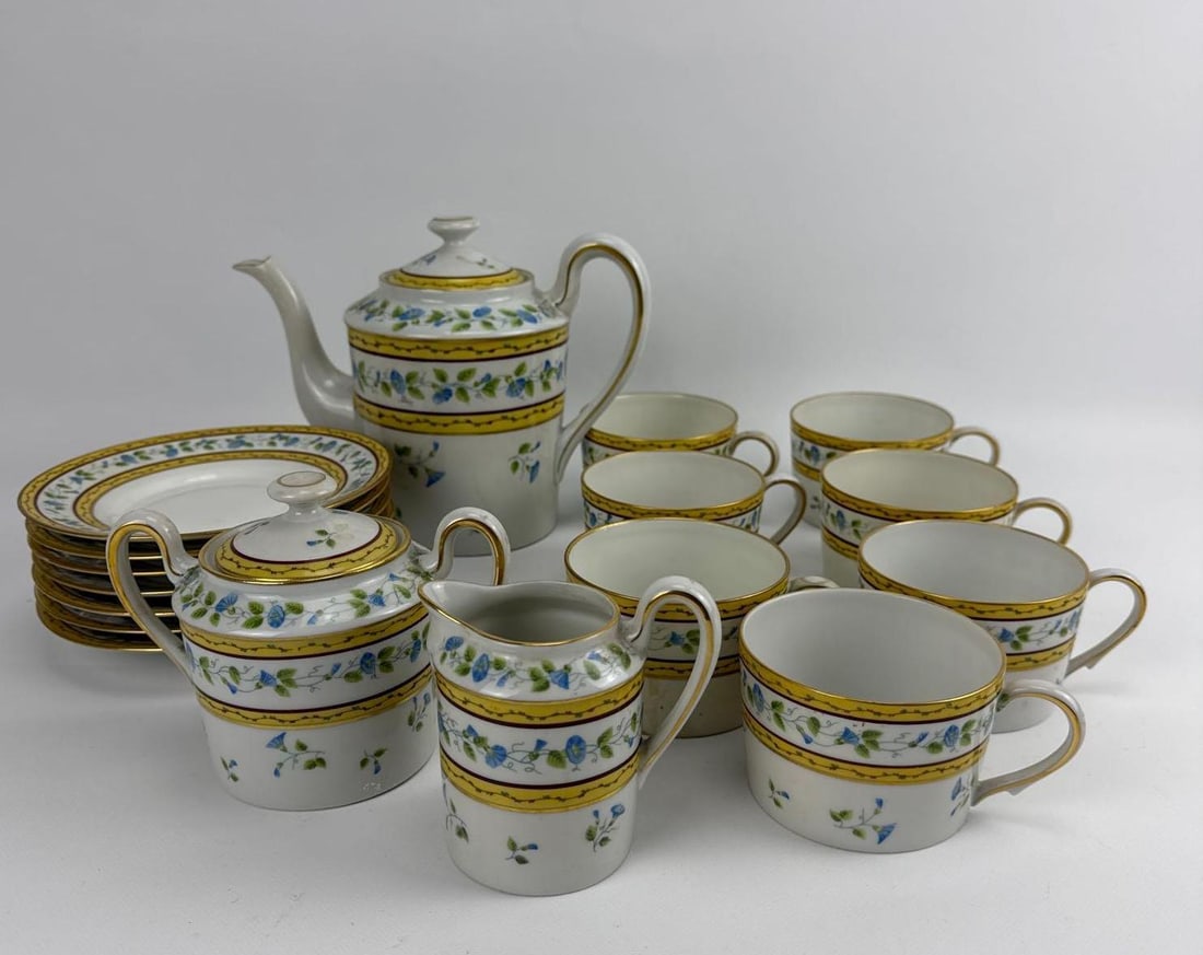 RAYNAUD & CO. LIMOGES "MORNING GLORY" SEVRES PATTERN TEA SERVICE (1 of 11)
