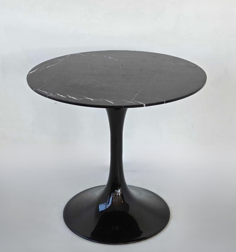 EERO SAARINEN STYLE BLACK MARBLE TOP TULIP SIDE TABLE (1 of 11)