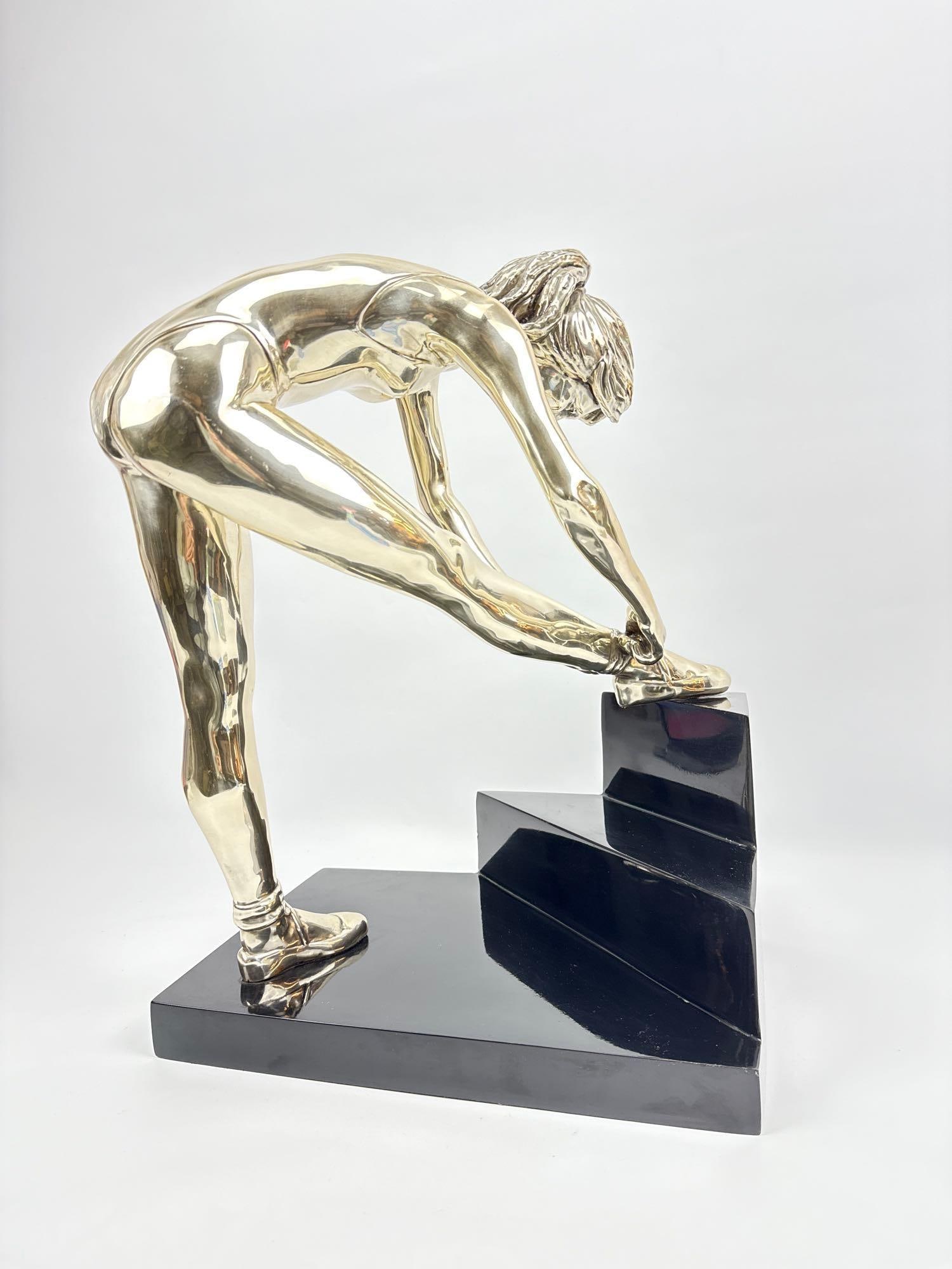 FEDERICO CARDONA SIGNED MODERNIST SILVERED BRONZE BALLET DANCER SCULPTURE (1 of 13)