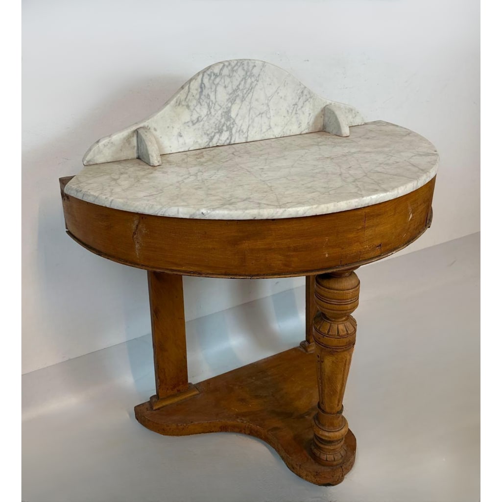 ANTIQUE MARBLE TOP DEMILUNE CONSOLE (2 of 2) (1 of 9)
