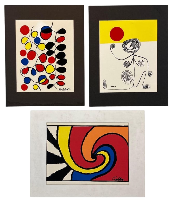 TRIO OF ALEXANDER CALDER VINTAGE LITHOGRAPHS SIGNED IN THE STONE (1 of 6)