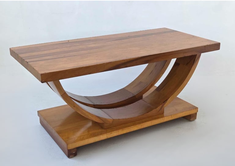 MID CENTURY CURVED BASE COFFEE TABLE IN THE MANNER OF BROWN SALTMAN (1 of 15)