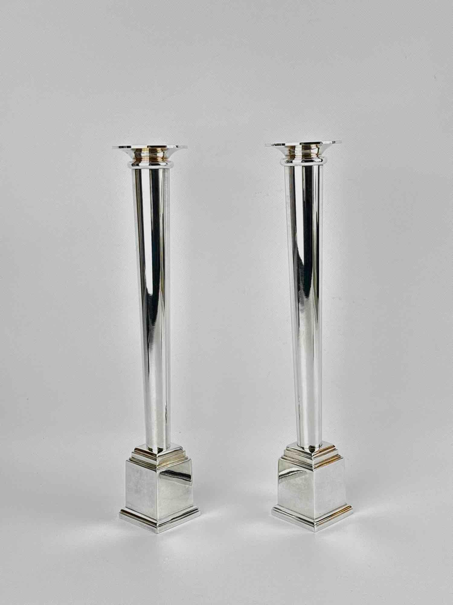 PAIR OF ROBERT A.M. STERN FOR SWID POWELL "METROPOLITAN" CANDLESTICKS (1 of 2) (1 of 12)