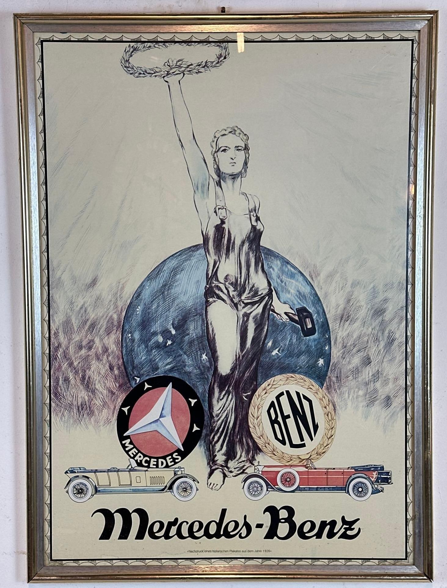 VINTAGE MERCEDES-BENZ HISTORIC 1926 MERGER CELEBRATION REPRODUCTION POSTER (1 of 7)
