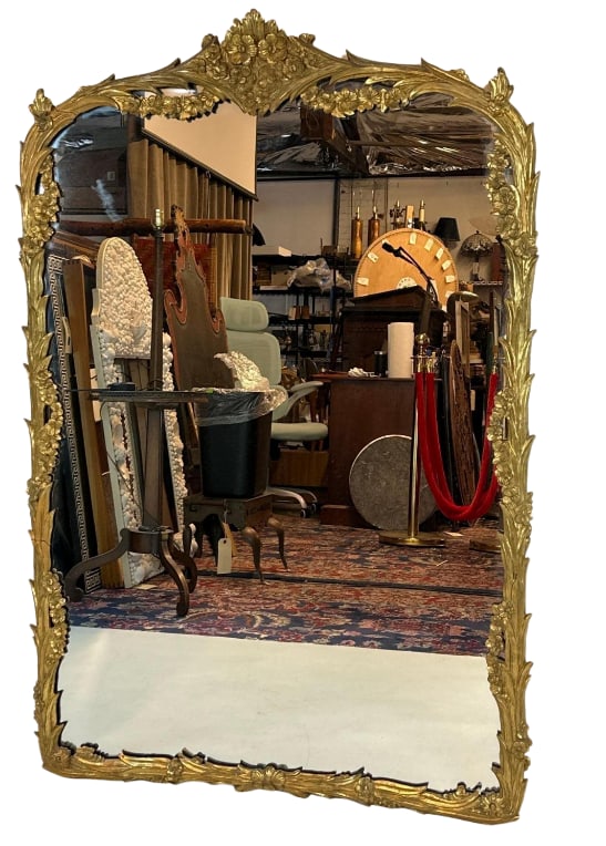 EXCEPTIONAL FRENCH ROCOCO REVIVAL ORNATE CARVED GILTWOOD ACANTHUS & FLORAL ARCHED WALL MIRROR (1 of 8)