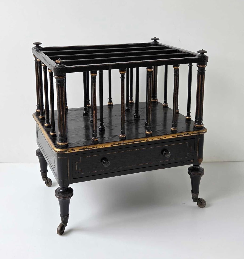 ANTIQUE ENGLISH ONE DRAWER CANTERBURY (1 of 12)