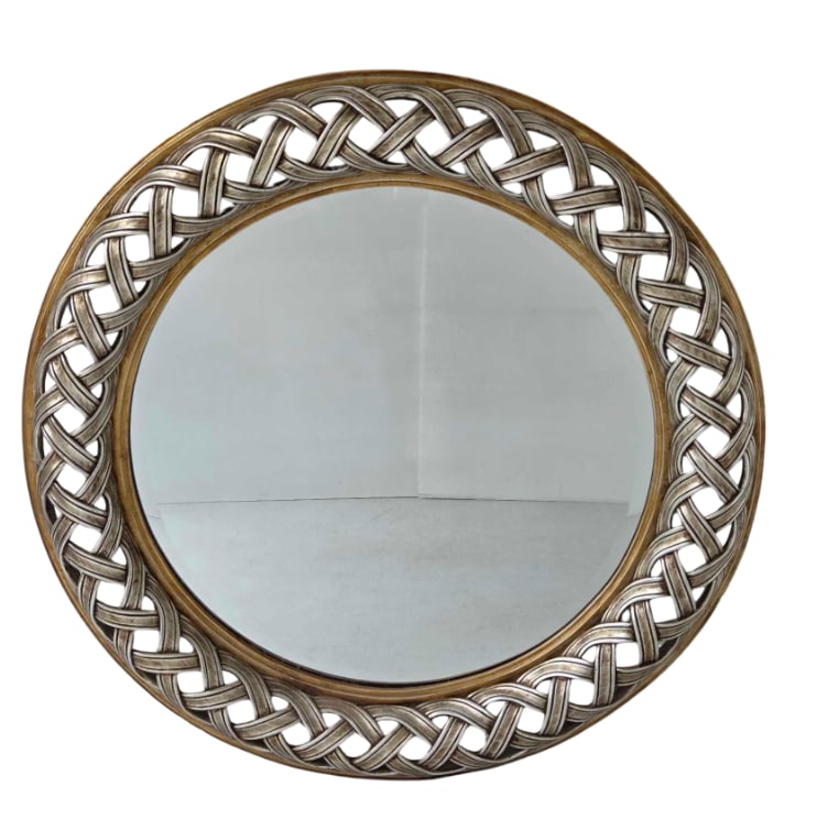 MAITLAND SMITH STYLE RETICULATED GOLD AND SILVER GILT WALL MIRROR (1 of 14)