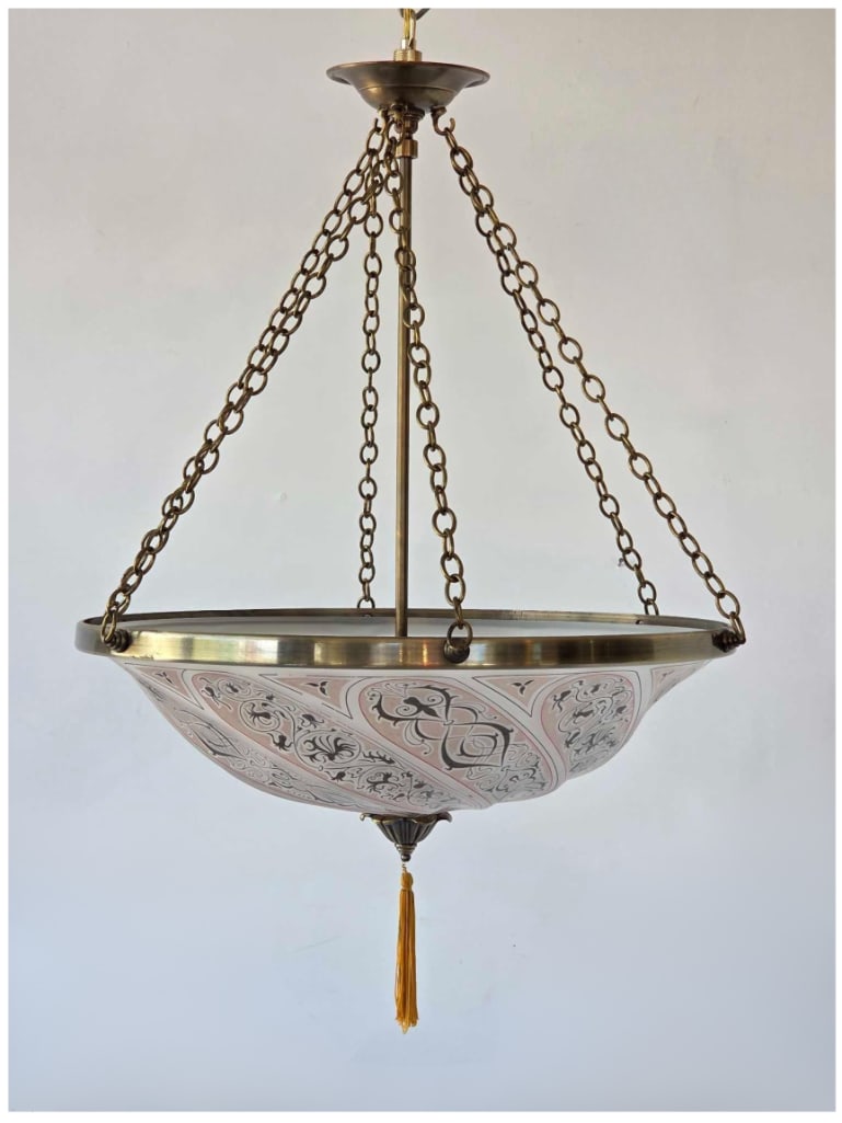 VINTAGE FORTUNY STYLE GLASS PENDANT CEILING FIXTURE (1 of 11)