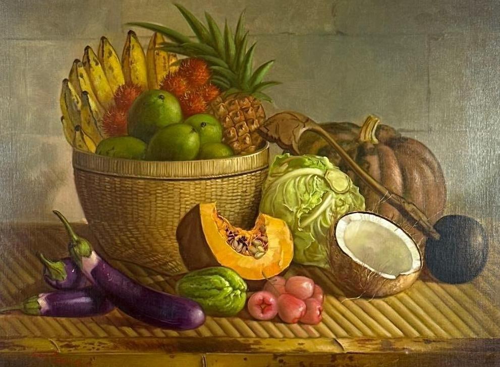 BALINESE STILL LIFE OIL PAINTING BY LUKMINTO (1 of 7)
