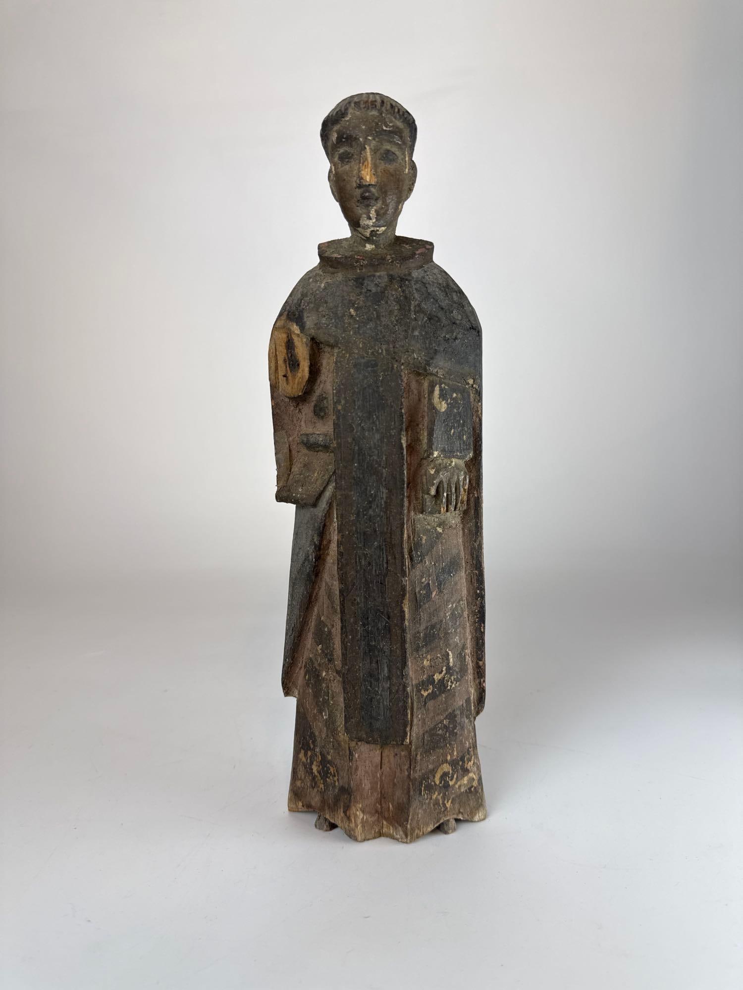ANTIQUE CARVED WOODEN SANTOS FIGURE, SANT VINCENTE, BICOL REGION (1 of 9)