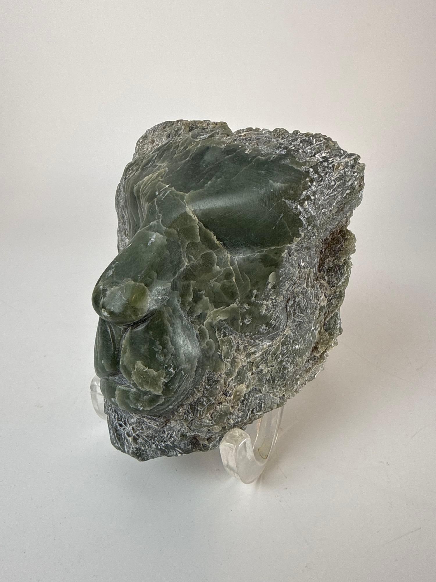 VINTAGE CARVED STONE LION HEAD SCULPTURE POSSIBLY AFRICAN SHONA (1 of 9)
