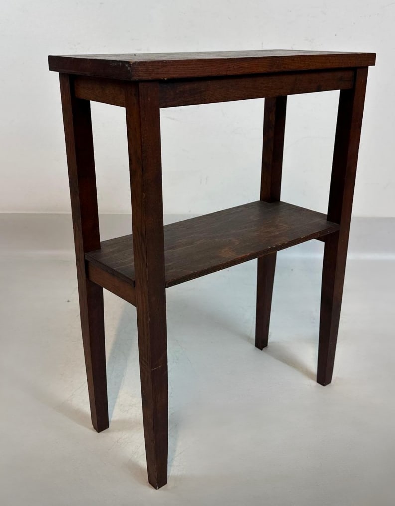MISSION STYLE TWO-TIER SIDE TABLE (1 of 5)