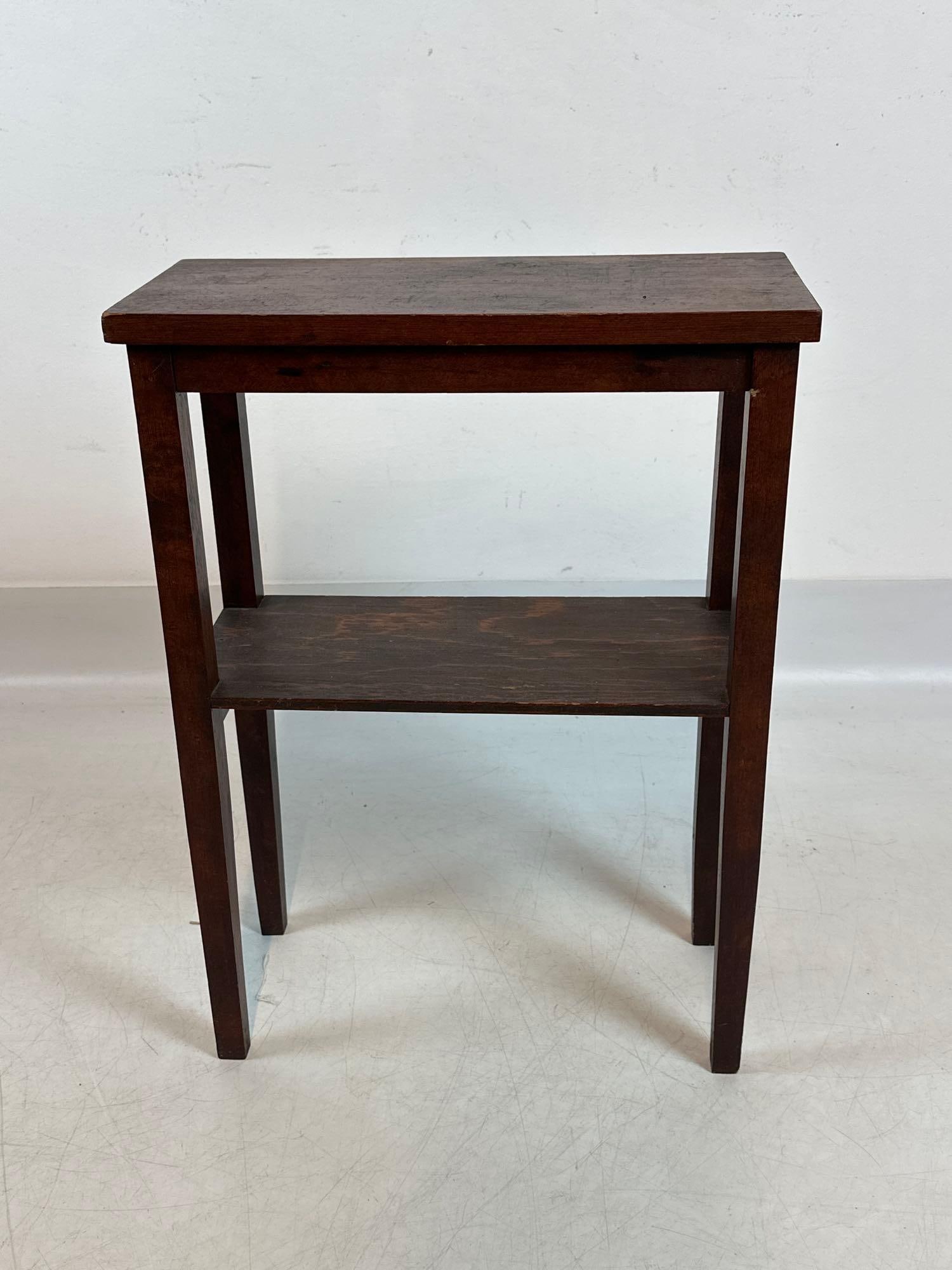 MISSION STYLE TWO-TIER SIDE TABLE - 5