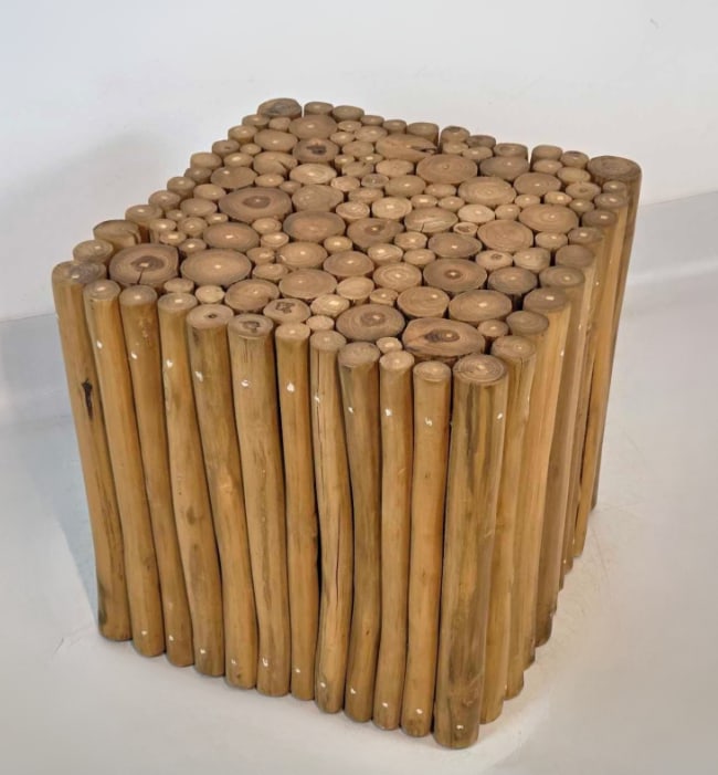 VINTAGE STRIPPED TWIG SIDE TABLE/STAND (1 of 8)