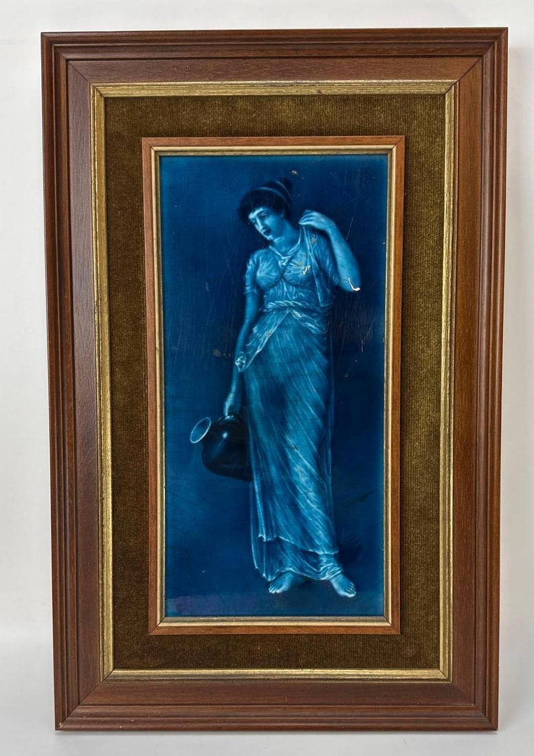 ANTIQUE MAJOLICA EMAUX OMBRANTS ART NOUVEAU CERAMIC PLAQUE (1 of 6)