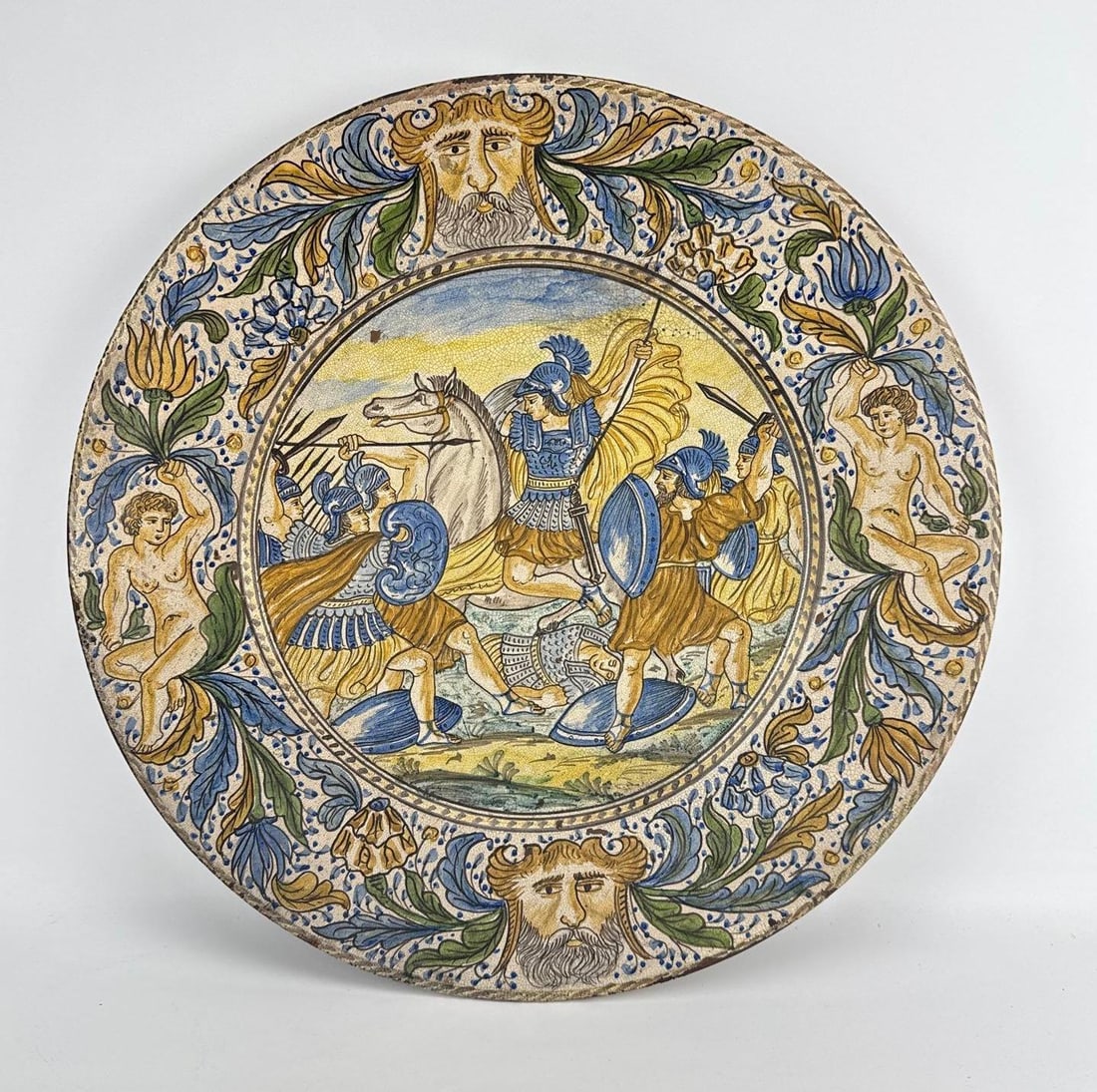 LARGE 21-INCH ITALIAN ISTORIATO MAIOLICA CERAMIC WALL CHARGER (1 of 5)