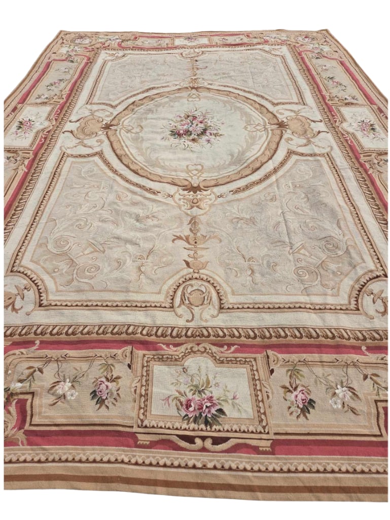 MONUMENTAL ANTIQUE FRENCH AUBUSSON FLAT WEAVE CARPET, 17’-3?? X 12’ (1 of 19)