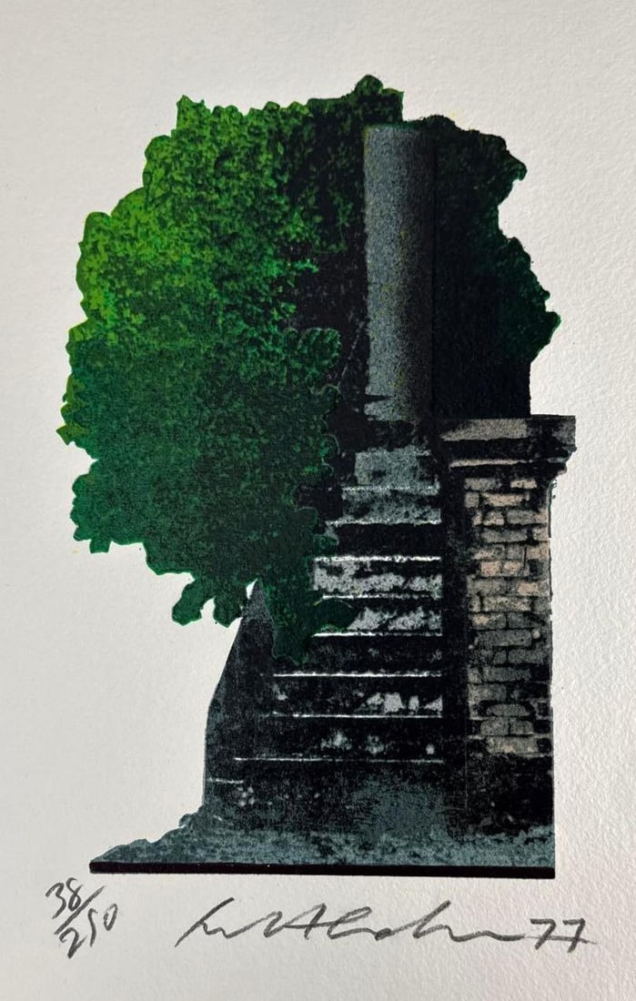 IVOR ABRAHAMS SIGNED LIMITED EDITION "OXFORD GARDENS" SCREENPRINT (3 of 4) (1 of 5)