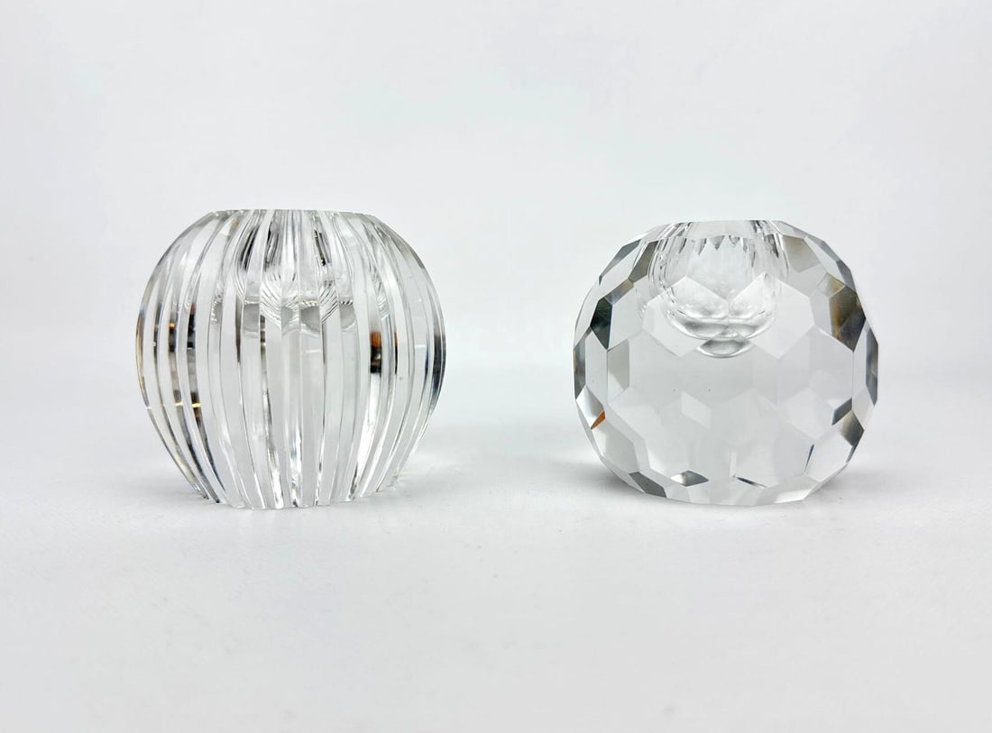PAIR OF CARTIER SPHERICAL CUT CRYSTAL CANDLE HOLDERS (1 of 10)