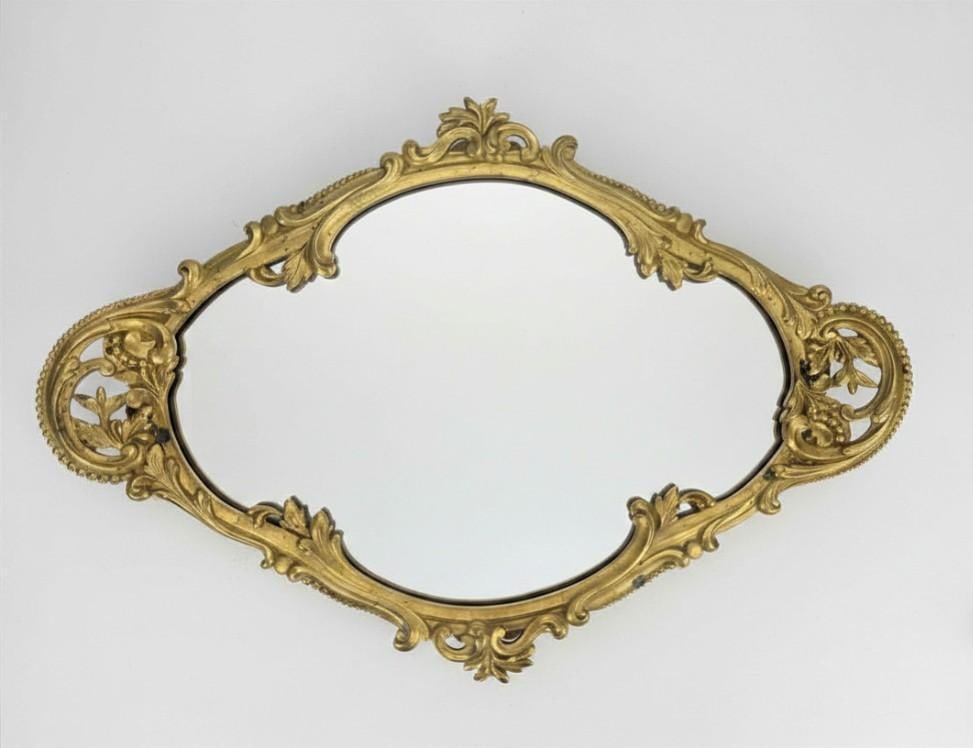 VINTAGE ORNATE GILT FRAMED VANITY MIRROR TRAY (1 of 7)