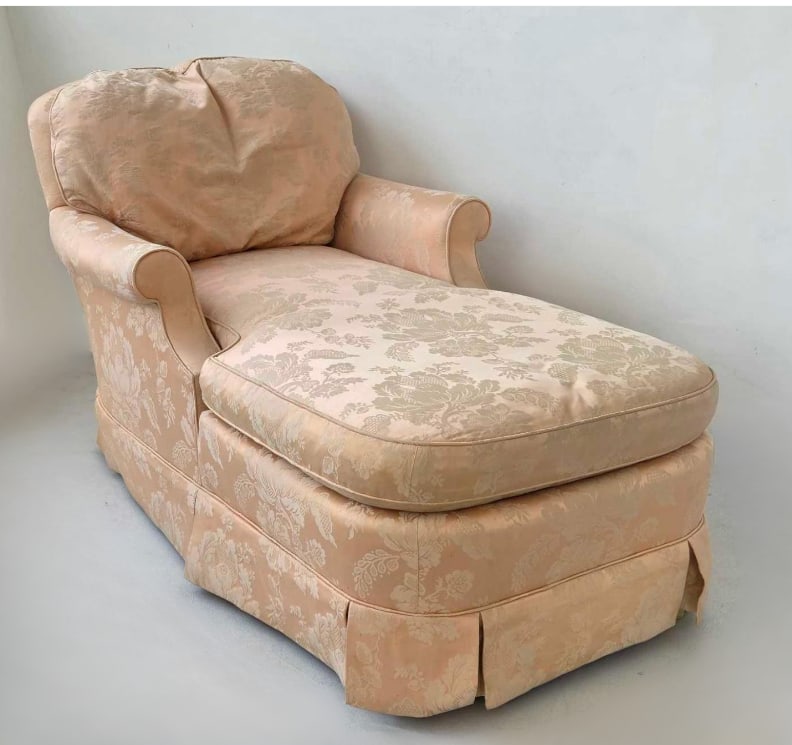 BAKER FURNITURE UPHOLSTERED CHAISE LONGUE LOUNGE CHAIR (1 of 18)