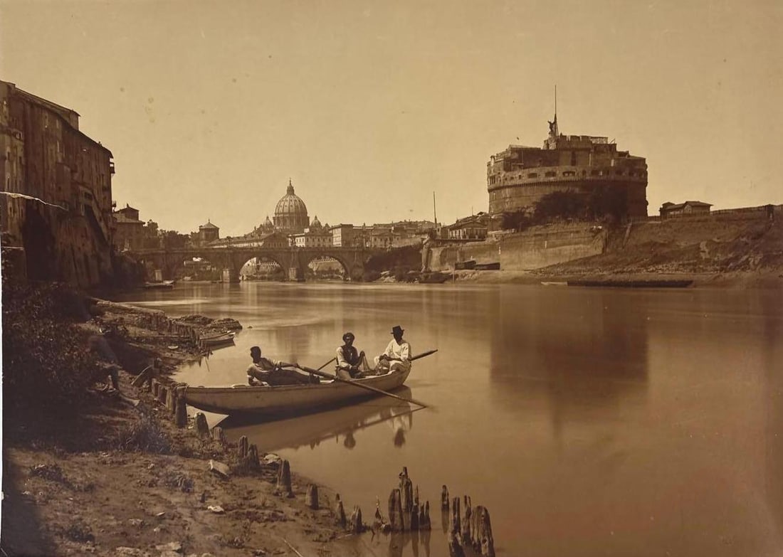 LARGE 19TH CENTURY ALBUMEN PRINT OF ROME VIEW BY FRATELLI ALINARI (1 of 6)