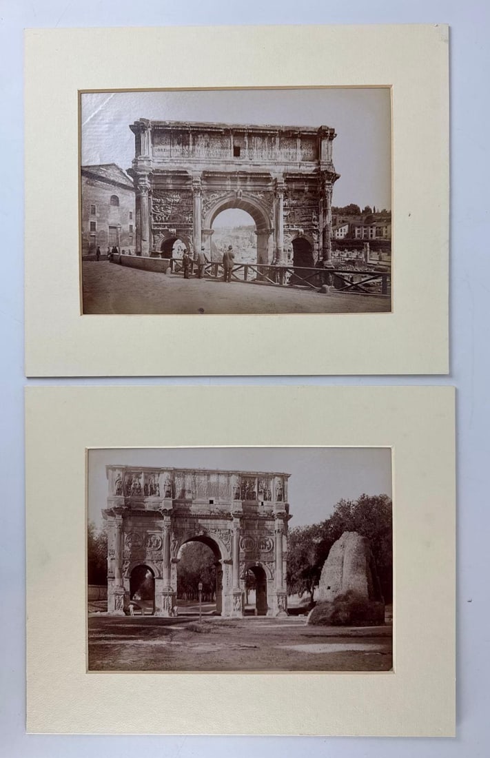 PAIR OF VINTAGE FRATELLI ALINARI ALBUMEN PRINTS: ARCH OF SEPTIMIUS SEVERUS AND ARCH OF CONSTANTINE (1 of 5)
