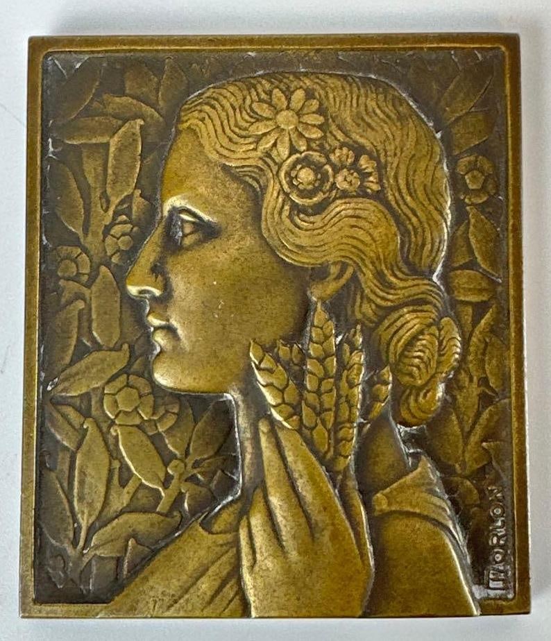 ALEXANDRE PIERRE MORLON MINI BRONZE PLAQUE 1900 SIGNED (1 of 9)