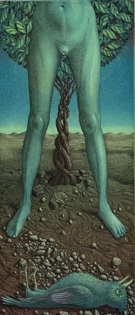 JØRGEN BOBERG SIGNED SURREALIST COLOR ETCHING "DRØM" FROM THE "SEVEN NIGHTS" PORTFOLIO (1 of 7)